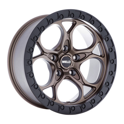 WELD Off-Road Wheel 17x10 Ledge W106 Satin Bronze with Satin Black Lip | 5x127 | -25 Offset |  4.50 Backspace | Wrangler JK JL | Gladiator JT | W10670075450