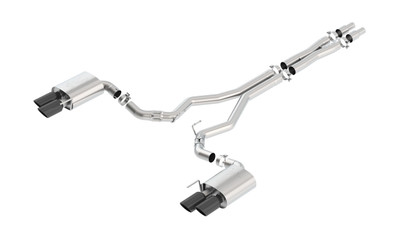Borla 3" ATAK Cat-Back Exhaust (Black Chrome Quad Tips w/o Active Valves) for 2018-2023 Mustang GT 5.0L - 140746BC