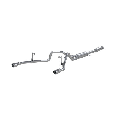 MBRP 3" Cat-Back Exhaust (2.5" Dual Split Rear Exit) T409 Stainless Steel (Polished Tips) for 2021-2025 Ford F-150 2.7L / 3.5L EcoBoost & 5.0L V8 - S5215409
