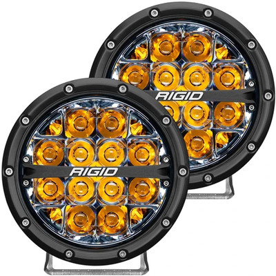 Rigid Industries 360-Series 6in LED Off-Road Spot Beam - Amber Backlight (Pair) - 36201