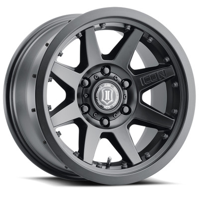 ICON Rebound Pro Wheels Satin Black Wheel 17x8.5 | 5x127 BC (5x5) | -6 Offset - fits Jeep Wrangler JL 2018-2026, Jeep Wrangler JK 2007-2018, Jeep Gladiator JT 2020-2026, Jeep Commander 2006-2010, Chevrolet C/K1500 2WD 1967-1998, and 7 more