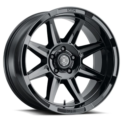 ICON Bandit Wheels Gloss Black Wheel 20x10 | 5x127 BC (5x5) | -24 Offset - fits Jeep Grand Cherokee SRT 2006-2021, Jeep Grand Cherokee Trackhawk 2018-2021, Dodge Durango SRT 2018-2026, Jeep Wrangler JL 2018-2026, Jeep Wrangler JK 2007-2018, and 10 more