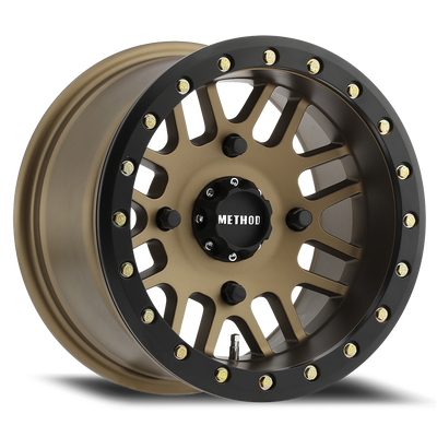 Method Race Wheels | MR406 UTV Beadlock | METHOD BRONZE WITH MATTE BLACK RING | 14x8 | -2 Offset | 4.3 Backspacing | 4x156 | MR40648046944B