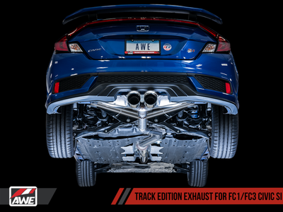 AWE Tuning 2016-2020 Honda Civic Si Track Edition Exhaust w/Front Pipe & Dual Chrome Silver Tips | 3020-32052