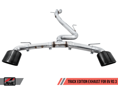 AWE Tuning 2017-2020 Audi RS3 8V Track Edition Exhaust | Diamond Black Tips RS-Style Tips | 3020-33064