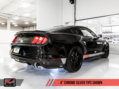 AWE Tuning 2015-2017 S550 Mustang GT Cat-back Exhaust | Track Edition (Chrome Silver Tips) | 3020-32028