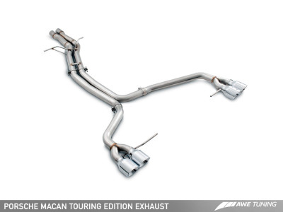 AWE Tuning 2015-2018 Porsche Macan (S | Turbo | GTS) Touring Edition Exhaust System | Chrome Silver 102mm Tips | 3015-42068