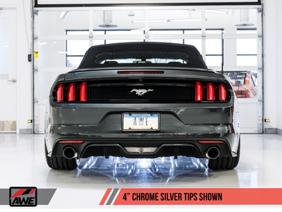 AWE Tuning 2015-2023 S550 Mustang EcoBoost Axle-back Exhaust | Touring Edition (Chrome Silver Tips) | 3015-32086