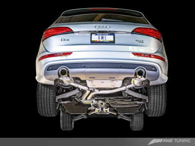 AWE Tuning Audi 8R 2009-2017 Q5 3.2L Non-Resonated Exhaust System (Downpipe-Back) | Diamond Black Tips | 3020-33022