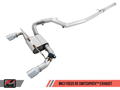 AWE Tuning 2016-2018 Ford Focus RS SwitchPath Cat-back Exhaust | Diamond Black Tips | 3025-33024