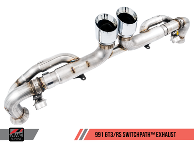 AWE Tuning Porsche 991 2012-2019 GT3 | RS SwitchPath Exhaust | Chrome Silver Tips | 3025-32016