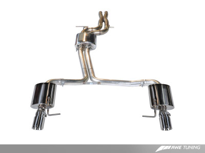 AWE Tuning Audi C7 A7 3.0T Touring Edition Exhaust - Dual Outlet Diamond Black Tips - 3015-33064