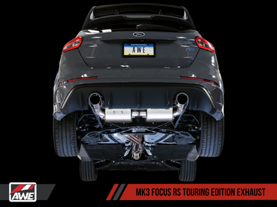AWE Tuning 2016-2018 Ford Focus RS Touring Edition Cat-back Exhaust | Non-Resonated | Diamond Black Tips | 3015-33088