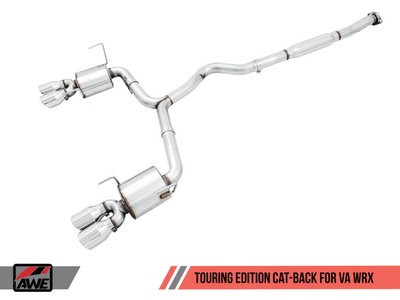 AWE Tuning Subaru 15+ WRX VA Sedan Touring Edition Exhaust - Chrome Silver Tips (102mm) - 3015-42098