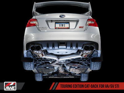 AWE Tuning Subaru STI VA | WRX GV | STI GV Sedan Touring Edition Exhaust | Chrome Silver Tip (102mm) | 3015-42104