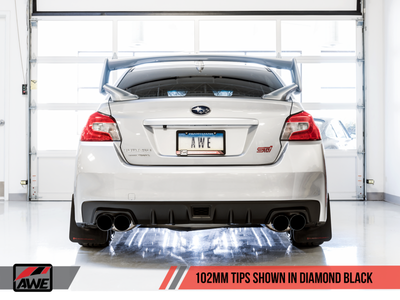 AWE Tuning Subaru STI VA | WRX GV | STI GV Sedan Touring Edition Exhaust | Diamond Black Tip (102mm) | 3015-43108