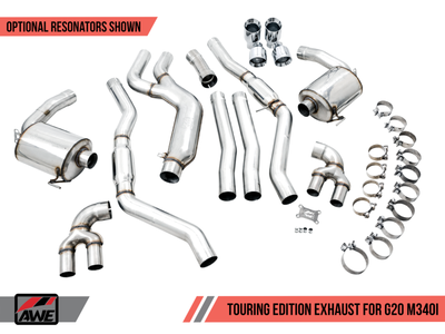 AWE Tuning 2019-2024 BMW M340i (G20) Resonated Touring Edition Exhaust (Use OE Tips) | 3015-11060