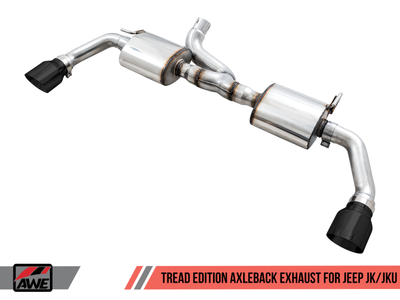 AWE Tuning 2007-2018 Jeep Wrangler JK/JKU 3.6L Tread Edition Axle-Back Dual Exhaust | Diamond Black Tips | 3015-33003