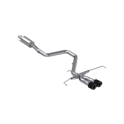MBRP Exhaust T304 Stainless Steel, 3" Cat Back, Dual Split Center Rear Exit, with Carbon Fiber Tips for 2019-2021 Hyundai Velsoter 1.6L Turbo - S47053CF
