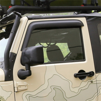 Rugged Ridge Window Visors Matte Black 2007-2018 2-Door Jeep Wrangler