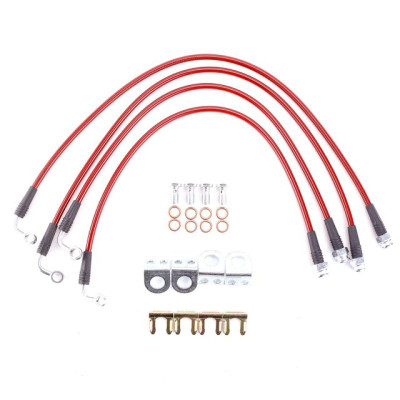 Power Stop 07-17 Jeep Wrangler Front & Rear SS Braided Brake Hose Kit psbBH00139