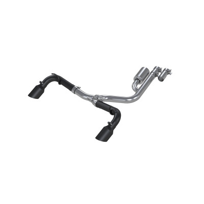 MBRP ARMOR BLK Resonator-Back Exhaust, Black-Coated Aluminized Steel - 2021-2024 Ford Bronco Sport 1.5L / 2.0L EcoBoost - S5207BLK