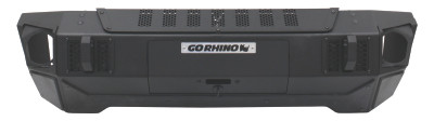 Go Rhino Trailline Front Stubby Bumper for 2007-2022 Jeep Wrangler JL/JLU/JK/JKU/Gladiator JT, Textured Powder Coat - Part #230111T