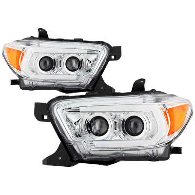 Spyder Signature Toyota Tacoma 2016-2022 TRD Model Projector Headlights-Chrome (PRO-YD-TT16V1-SEQ-C)