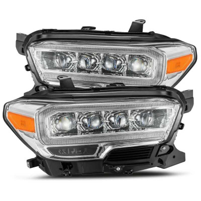 AlphaRex 2016-2022 Toyota Tacoma NOVA LED Projector Headlights Plank Style Chrome w/Activation Light