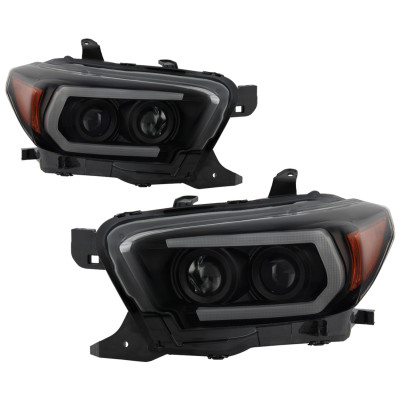 Spyder Toyota Tacoma 2016-2023 (TRD Model Only) Projector Headlights Black Smoke PRO-YD-TT16V1-SEQ-BSM