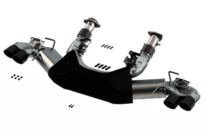 Borla 2020-2024 Chevrolet Corvette C8 6.2 ATAK 3in Exhaust System Dual Round Rolled A/C Black Chrome Tips