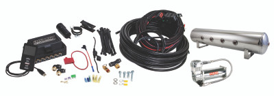 Air Lift Performance 3P (3/8 Air Line 4 Gal 7-Port  Polished Aluminum Tank VIAIR 444C Comp)