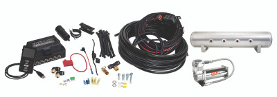 Air Lift Performance 3P (3/8 Air Line 4 Gal 7-Port  Raw Aluminum Tank VIAIR 444C Comp)