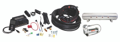 Air Lift Performance 3P (1/4 Air Line 4 Gal 7-Port  Raw Aluminum Tank VIAIR 444C Comp)