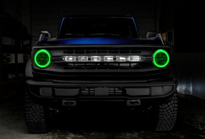 Oracle 2021-2023 Ford Bronco Base Headlight LED Halo Kit - ColorSHIFT - w/ BC1 Controller
