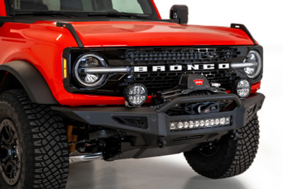 Addictive Desert Designs 2021-2024 Ford Bronco Rock Fighter Front Bumper - Hammer Black