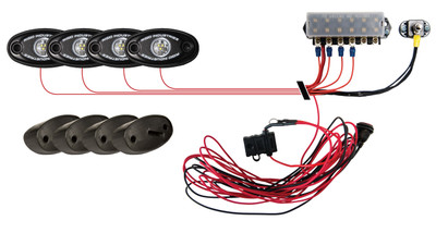 Rigid Industries Rock Light Kit Red 4 Pack product photo
