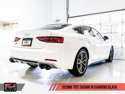 AWE Tuning Audi B9 2018-2026 S5 Sportback Touring Edition Exhaust | Non-Resonated (Black 102mm Tips) | 3020-43064