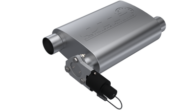 QTP 2.5in Weld-On 304SS Screamer Muffler w/Bolt-On QTEC Electric Cutout