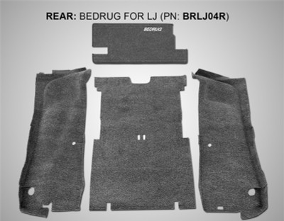 BedRug 03-06 Jeep LJ Unlimited Rear 4pc Cargo Kit (Incl Tailgate & Tub Liner)