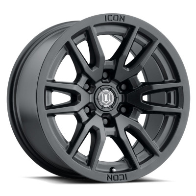 ICON Vector 6 17x8.5 6x5.5 25mm Offset 5.75in BS 93.1mm Bore Satin Black Wheel - 2417858357SB