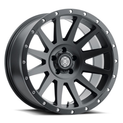 ICON Compression Satin Black Wheel 20x10 | 5x127 BC (5x5) | -12 Offset - fits Jeep Grand Cherokee SRT 2006-2021, Jeep Grand Cherokee Trackhawk 2018-2021, Dodge Durango SRT 2018-2026, Jeep Wrangler JL 2018-2026, Jeep Wrangler JK 2007-2018, and 10 more