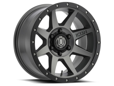 ICON Rebound Titanium Wheel 17x8.5 | 5x127 BC (5x5) | -6 Offset - fits Jeep Wrangler JL 2018-2026, Jeep Wrangler JK 2007-2018, Jeep Gladiator JT 2020-2026, Jeep Commander 2006-2010, Chevrolet C/K1500 2WD 1967-1998, and 7 more