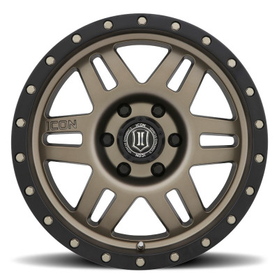 ICON Six Speed Bronze Wheel 17x8.5 | 6x139.7 BC (6x5.5) | +25 Offset - fits Chevrolet Silverado 1500 1999-2026, GMC Sierra 1500 1999-2026, Chevrolet Tahoe 1992-2026, Chevrolet Suburban 1992-2026, GMC Yukon 1992-2026, and 25 more