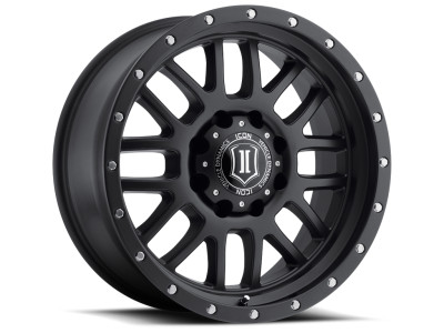 ICON Alpha Satin Black Wheel 20x9 | 8x165.1 BC (8x6.5) | +19 Offset - fits Ram 2500 1994-2026, Ram 3500 SRW 1994-2026, Chevrolet Silverado 2500 (pre-2011), Chevrolet Silverado 3500 (pre-2011), GMC Sierra 2500 (pre-2011), and 6 more