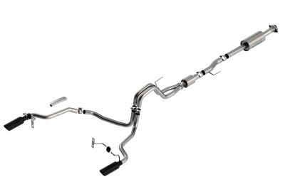 Borla 2021-2024 F-150 5.0L 4DR CC SB EC STB LARIAT/KR/PLTNM/LTD 3/2.25 SRE Cat-Back S-Type Black CHR Tips