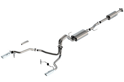 Borla 2021-2024 F-150 3.3L CC SB EC STB XL/XLT/LARIAT/KR/PLNM/LTD 3/2.25 SRE Cat-Back S-Type Chrome Tips