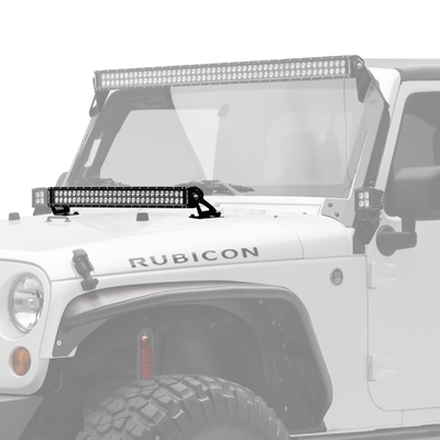 KC HiLiTES 07-18 Jeep JK 30in. C-Series C30 LED Light Bar w/Hood Mount Bracket Kit - 367