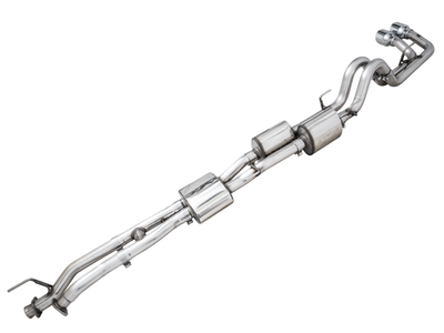 AWE Tuning 2016-2023 Toyota Tacoma 0FG Catback Exhaust w/ BashGuard | Dual Chrome Silver Tips | 3015-32826