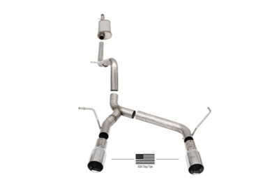 Corsa 07-18 Jeep Wrangler JKU 3.6L/3.8L 2.75in Sport Cat-Back Exhaust w/ 4in American Flag Tips